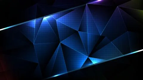 Abstract futuristic background of blue triangle pattern Geometrical Backgroun Stock Illustration