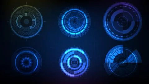 Abstract futuristic background of Circle interface sci fi frame hud ui collec Illustrazione stock