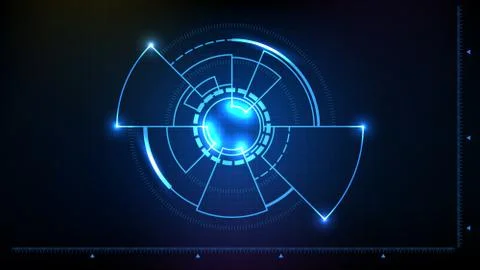 Abstract futuristic background of Circle interface sci fi frame hud ui collec Stock Illustration