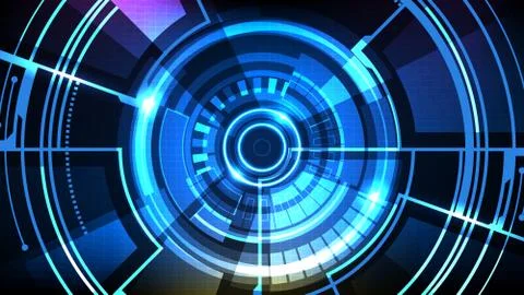 Abstract futuristic background of Circle interface sci fi frame hud ui collec Stock Illustration
