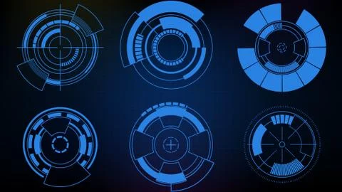 Abstract futuristic background of Circle interface sci fi frame hud ui collec Illustrazione stock