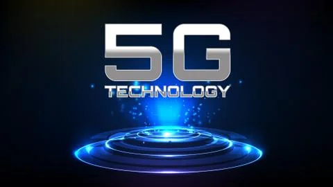 Abstract futuristic background of Circle interface sci fi frame hud ui with 5 Stock Illustration