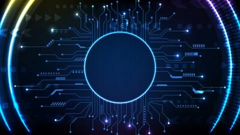 Abstract futuristic background of Circle interface sci fi frame hud ui with c Stock Illustration