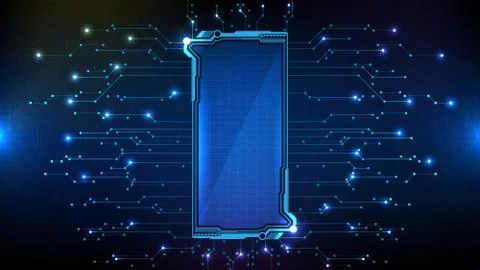 Abstract futuristic background of Circle interface sci fi frame hud ui with c Stock Illustration