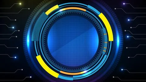 Abstract futuristic background of Circle interface sci fi frame hud ui collec Stock Illustration
