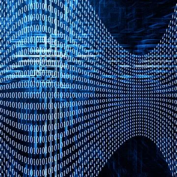 Abstract futuristic background with code numbers Illustrazione stock