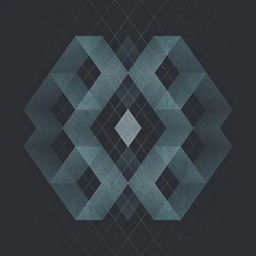 An abstract, futuristic background with a complex, symmetrical pattern イラスト素材