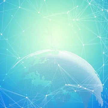 Abstract futuristic background with connecting lines and dots, polygonal li.. Stockillustratie