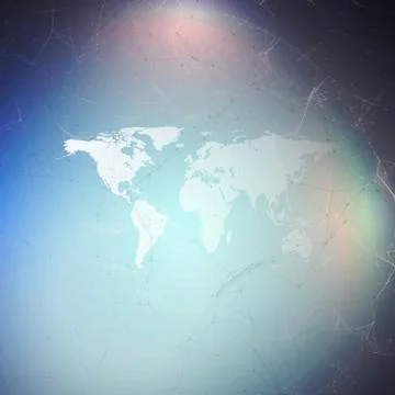 Abstract futuristic background with connecting lines and dots, polygonal linear Stock Illustration