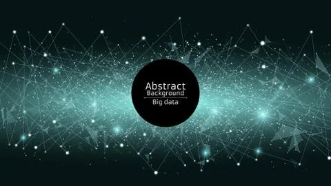 Abstract futuristic background. Connection of triangles and dots. Modern tech Stockillustratie