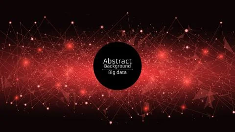 Abstract futuristic background. Connection of triangles and dots. Modern tech Illustrazione stock