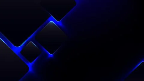 Abstract futuristic background with dark matte square tiles and bright blue.. Illustrazione stock