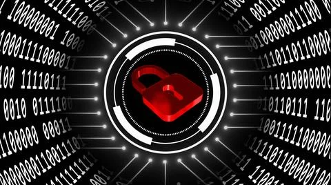 Abstract futuristic background of data flow - binary code in cylinder shape Illustrazione stock