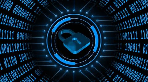 Abstract futuristic background of data flow - binary code in cylinder shape Stock Illustration