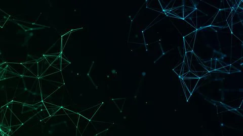 Abstract futuristic background from double flow of neural connections. Digi.. Stock Illustration