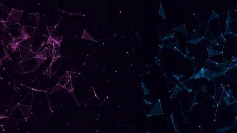 Abstract futuristic background from double flow of neural connections. Digi.. Stock Illustration
