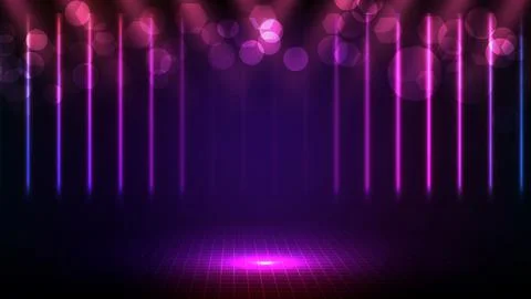 Abstract futuristic background of empty stage arena stadium spotlgiht stage b Stock Illustration