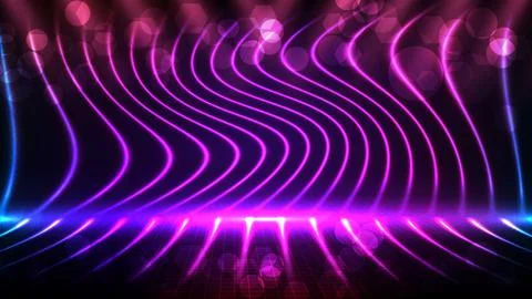 Abstract futuristic background of empty stage arena stadium spotlgiht stage b Stock Illustration