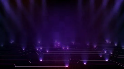Abstract futuristic background of empty stage with glowing circuit line board Stock Illustration