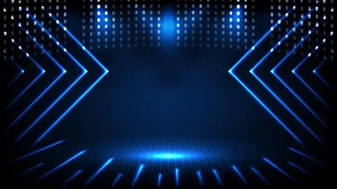 Abstract futuristic background of empty stage arena stadium spotlgiht stage b Stock Illustration