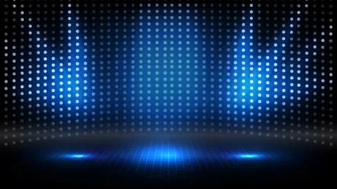 Abstract futuristic background of empty stage arena stadium spotlgiht stage b Stock Illustration