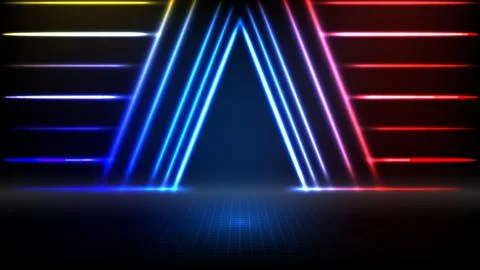 Abstract futuristic background of empty stage arena stadium spot light stage  Stock Illustration