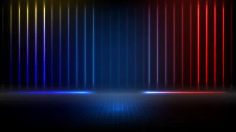Abstract futuristic background of empty stage arena stadium spot light stage  Illustrazione stock