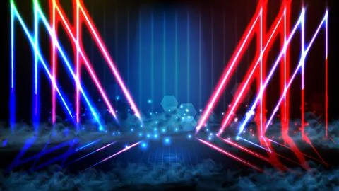 Abstract futuristic background of empty stage arena stadium spotlgiht stage b Stock Illustration