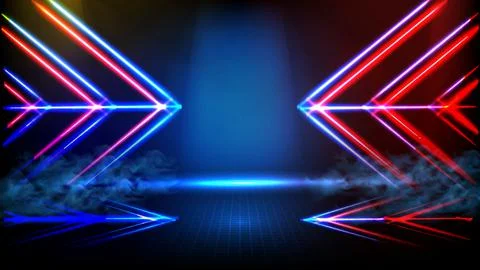 Abstract futuristic background of empty stage arena stadium spotlgiht stage b Stock Illustration