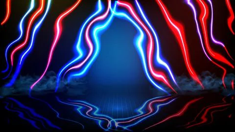Abstract futuristic background of empty stage arena stadium spotlgiht stage b Stock Illustration