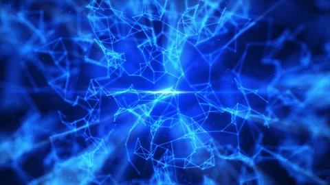 Abstract futuristic background with interweaving lines, dots and triangles Stock Footage 305169717