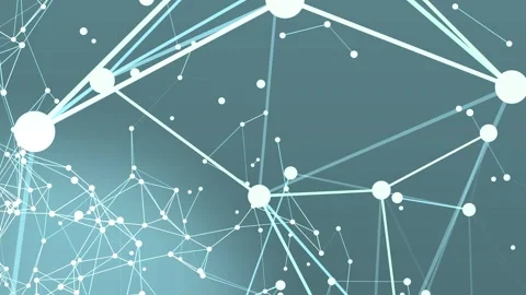 Abstract futuristic background with interweaving lines, dots and triangles Stock Footage 308115744