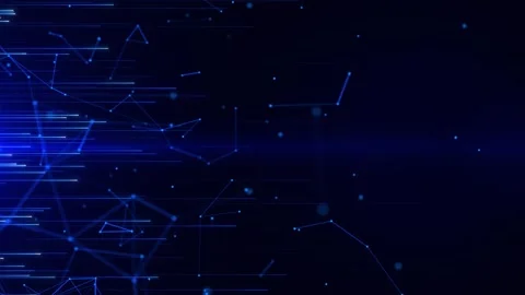 Abstract futuristic background with interweaving lines, dots and triangles Stock Footage 311999354