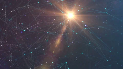 Abstract futuristic background. Network with nodes connected Stock Footage 134853074
