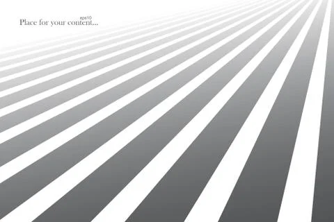 Abstract futuristic background with perspective. Black and white lines pattern Stock Illustration