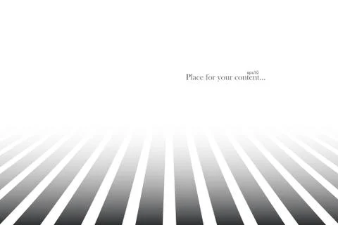 Abstract futuristic background with perspective. Black and white lines pattern Stock Illustration