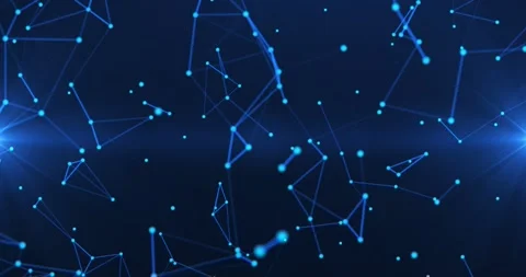 Abstract futuristic background with plexus of lines, dots and triangles Stock Footage 248154381