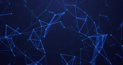 Abstract futuristic background with plexus of lines, dots and triangles Stock Footage 252275274