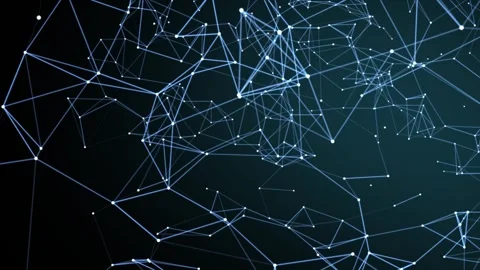 Abstract futuristic background with a plexus of lines, geometric triangles. Stock Footage 308100479