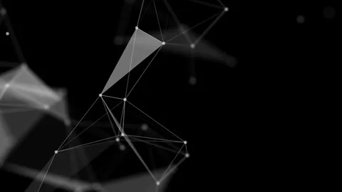 Abstract futuristic background with plexus of lines, dots and triangles, digi Vidéo 331513757
