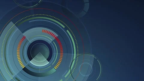Abstract futuristic background sci-fi user interface (HUD) design with circu Stock Footage 330452472