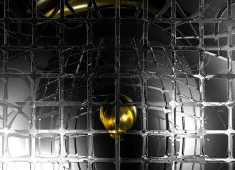 Abstract futuristic background with sphere - 3d illustration Stock Illustration