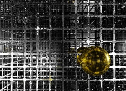 Abstract futuristic background with sphere - 3d illustration Illustrazione stock
