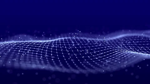 Abstract  futuristic background. Technological wave of information data flow. Stock Footage 197066404