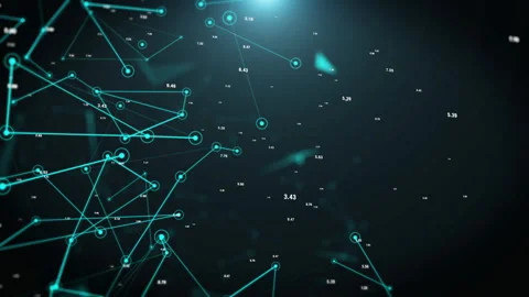 Abstract futuristic big data digital social network simulation flowing Stock Footage 312939788