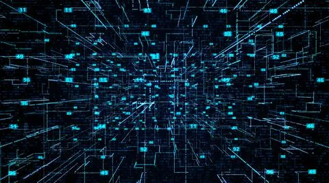 Abstract Futuristic Big Data Dot Structure Background Technology. Complex Dat Stockillustratie