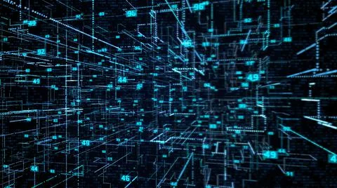 Abstract Futuristic Big Data Dot Structure Background Technology. Illustrazione stock