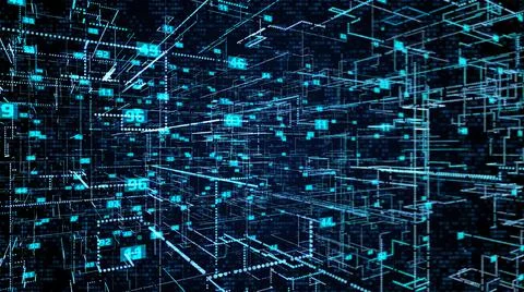 Abstract Futuristic Big Data Dot Structure Background Technology. Stock Illustration