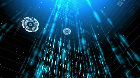 Abstract futuristic binary code walls background Video stock 60834565