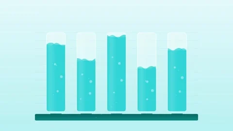 Abstract futuristic blue background with glowing vertical bars and water dr.. 스톡 동영상 346659640